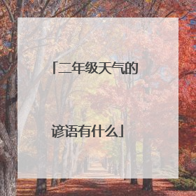 二年级天气的谚语有什么