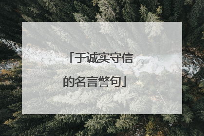 于诚实守信的名言警句