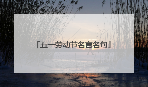 五一劳动节名言名句