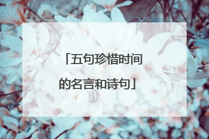 五句珍惜时间的名言和诗句