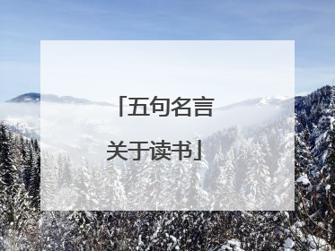 五句名言关于读书