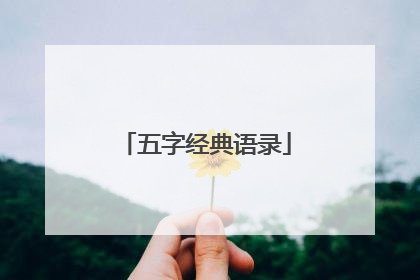 五字经典语录