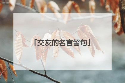 交友的名言警句