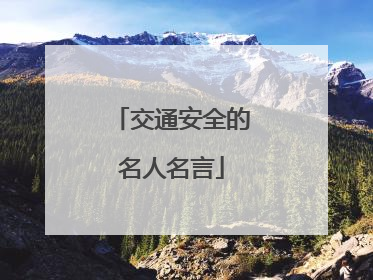 交通安全的名人名言