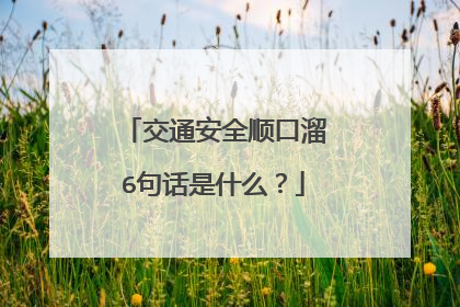 交通安全顺口溜6句话是什么?