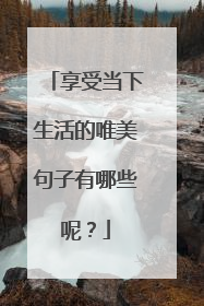 享受当下生活的唯美句子有哪些呢？
