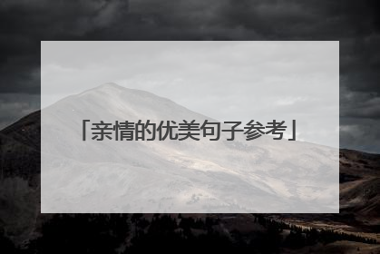 亲情的优美句子参考