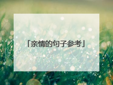 亲情的句子参考