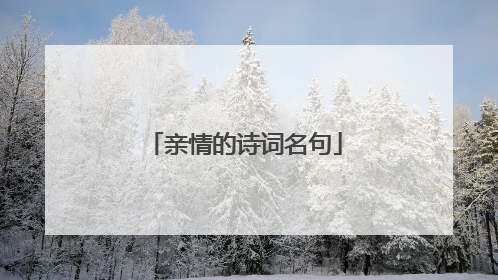 亲情的诗词名句