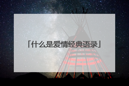 什么是爱情经典语录