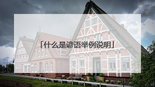 什么是谚语举例说明