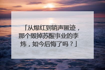从爆红到销声匿迹,那个毁掉苏醒事业的李炜,如今后悔了吗?