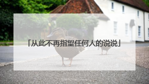 从此不再指望任何人的说说