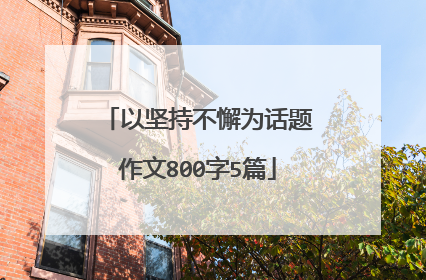 以坚持不懈为话题作文800字5篇