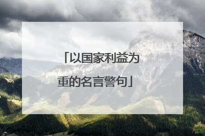 以国家利益为重的名言警句