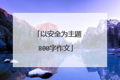 以安全为主题800字作文