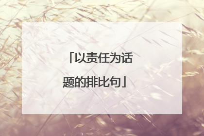以责任为话题的排比句