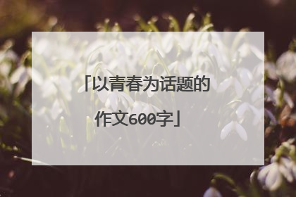 以青春为话题的作文600字