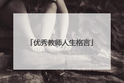 优秀教师人生格言