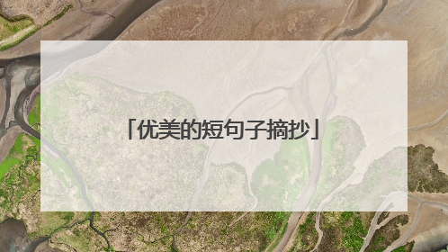 优美的短句子摘抄