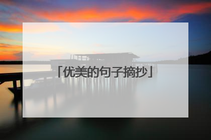 优美的句子摘抄