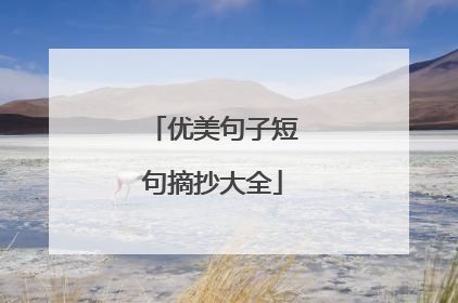 优美句子短句摘抄大全
