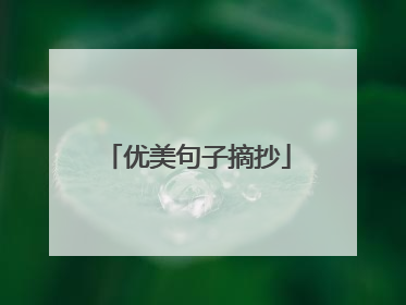 优美句子摘抄