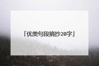 优美句段摘抄20字