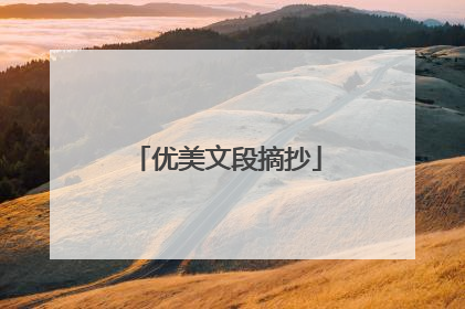 优美文段摘抄