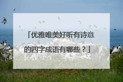 优雅唯美好听有诗意的四字成语有哪些?