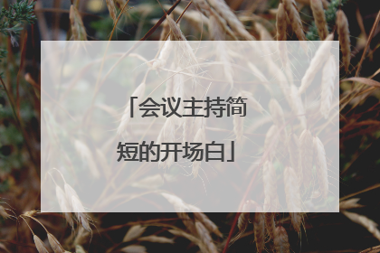 会议主持简短的开场白