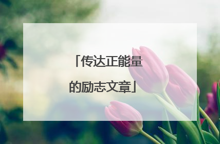 传达正能量的励志文章