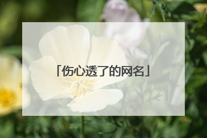 伤心透了的网名