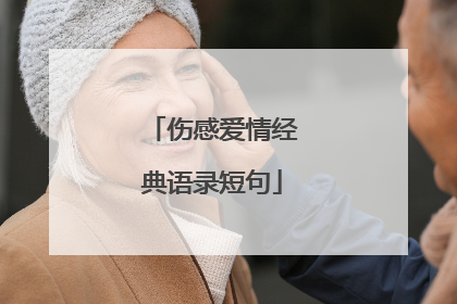 伤感爱情经典语录短句
