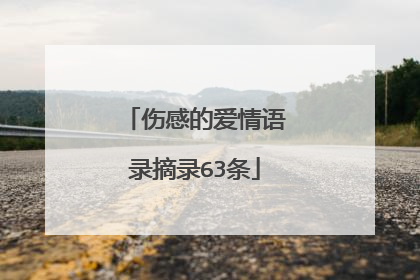 伤感的爱情语录摘录63条