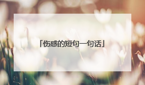 伤感的短句一句话
