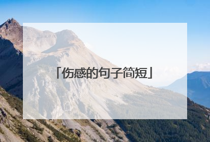 伤感的句子简短