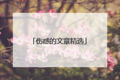 伤感的文章精选