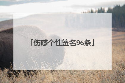 伤感个性签名96条
