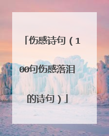 伤感诗句(100句伤感落泪的诗句)