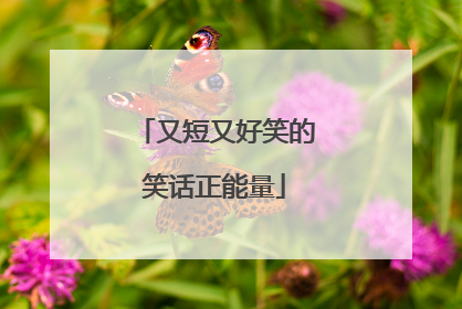又短又好笑的笑话正能量