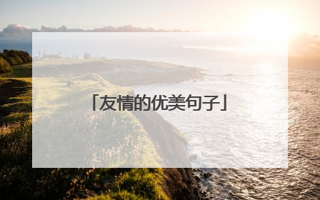 友情的优美句子