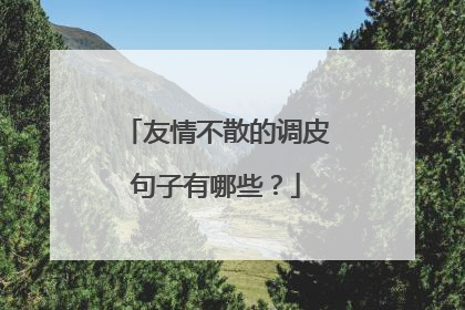 友情不散的调皮句子有哪些?