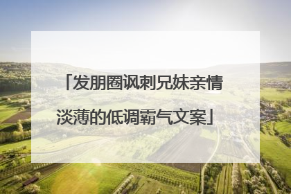 发朋圈讽刺兄妹亲情淡薄的低调霸气文案