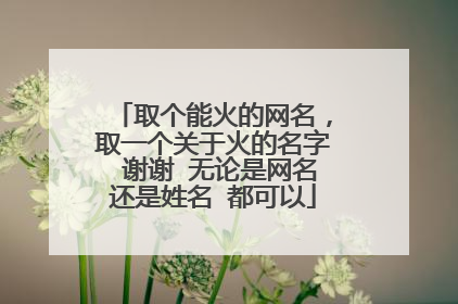 取个能火的网名,取一个关于火的名字 谢谢 无论是网名还是姓名 都可以