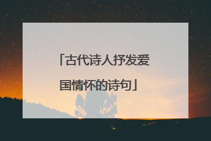 古代诗人抒发爱国情怀的诗句