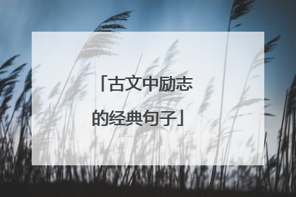 古文中励志的经典句子