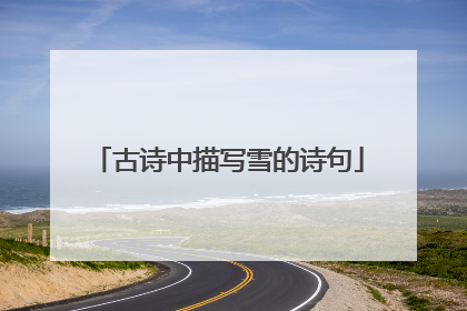 古诗中描写雪的诗句