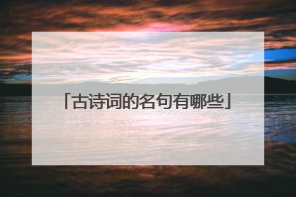 古诗词的名句有哪些