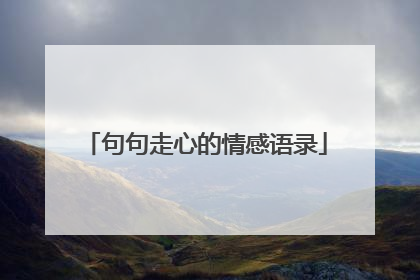 句句走心的情感语录